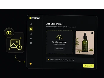 Upload product images for AI UGC ad generation