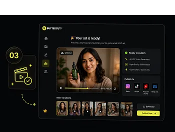 Generate and export a finished UGC ad video